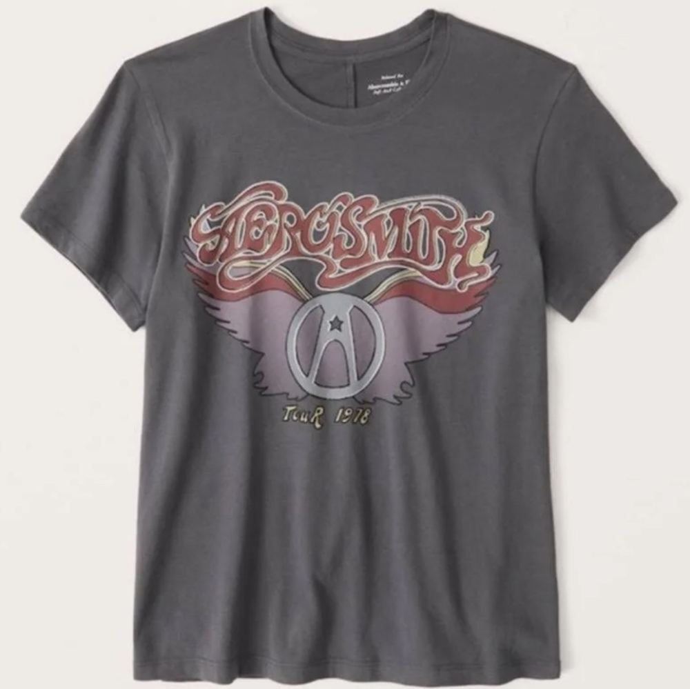Abercrombie & Fitch Aerosmith Graphic Relaxed Tee Size Small